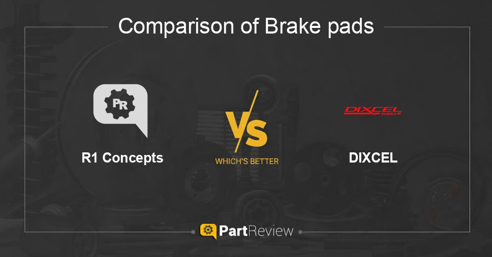 Comparison of brake pads R1 Concepts and DIXCEL