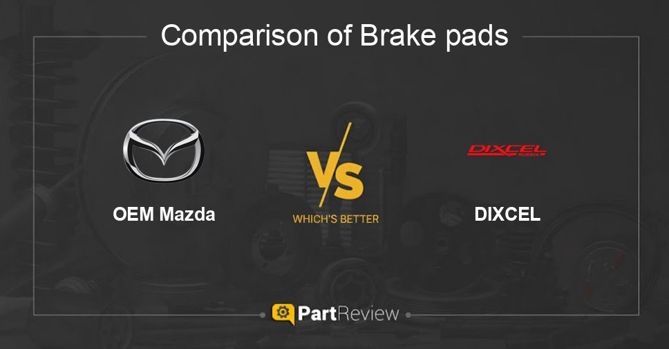 Comparison of brake pads OEM Mazda and DIXCEL