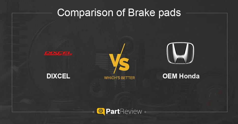 Comparison of brake pads DIXCEL and OEM Honda