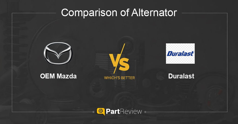 Comparison of alternator OEM Mazda and Duralast