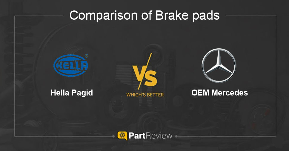 Comparison of brake pads Hella Pagid and OEM Mercedes