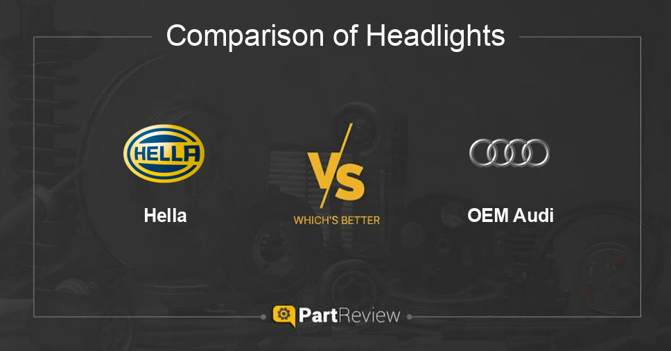 Comparison of headlights Hella and OEM Audi