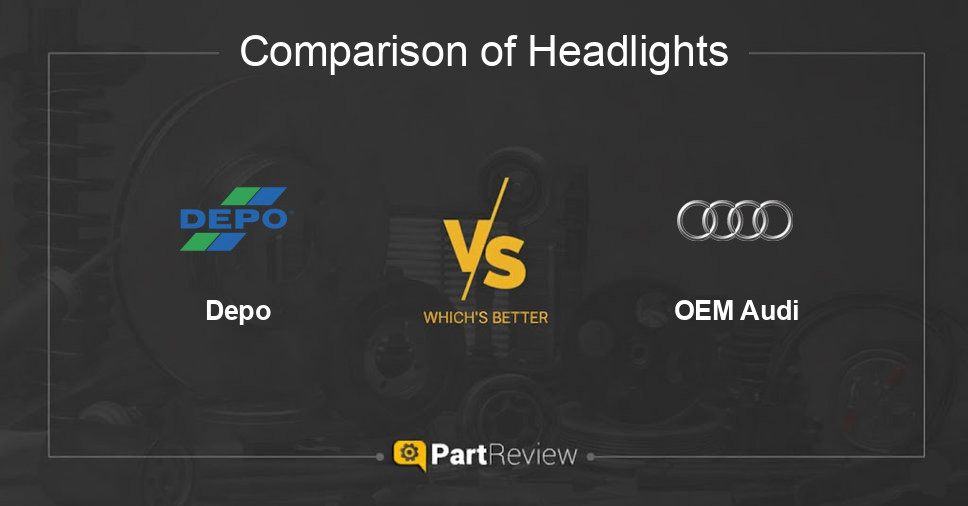 Comparison of headlights Depo and OEM Audi