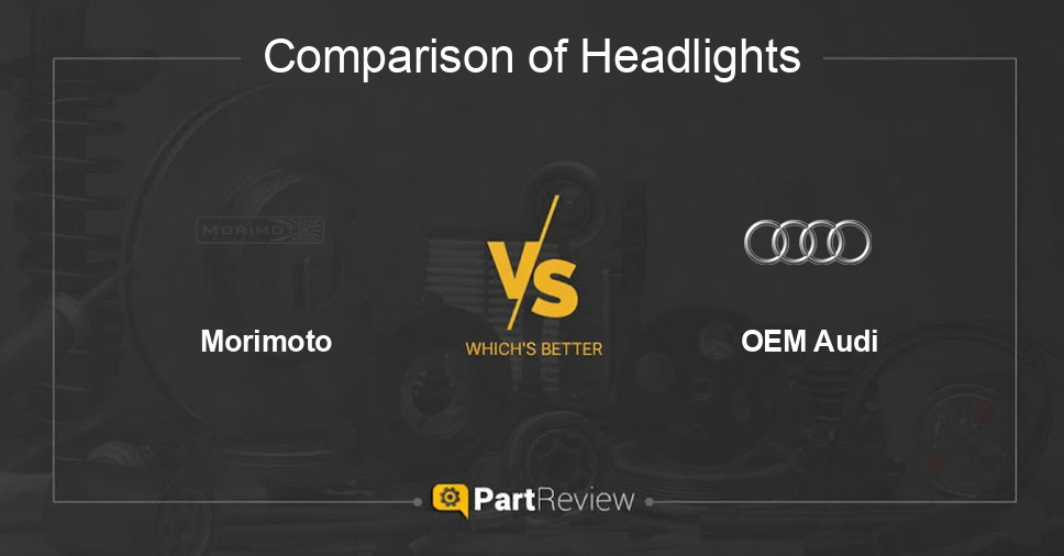 Comparison of headlights Morimoto and OEM Audi