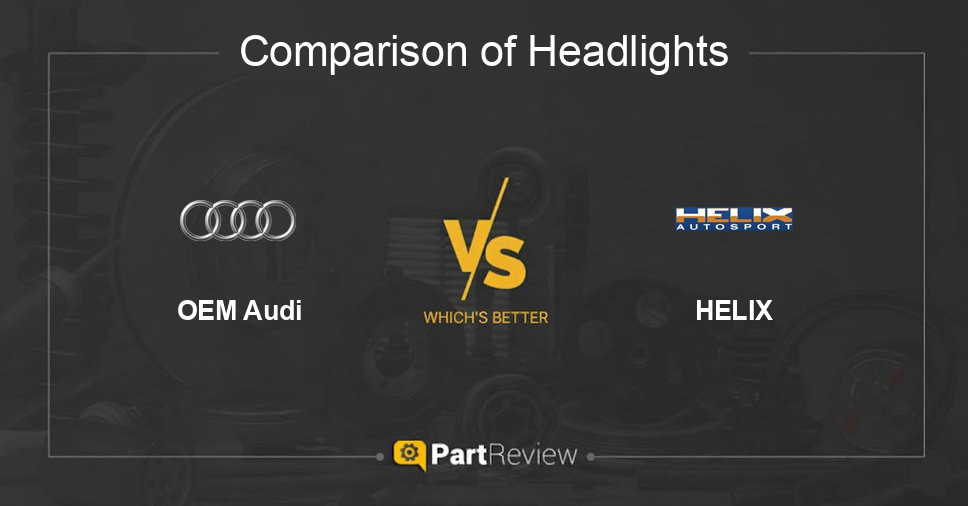 Comparison of headlights OEM Audi and HELIX