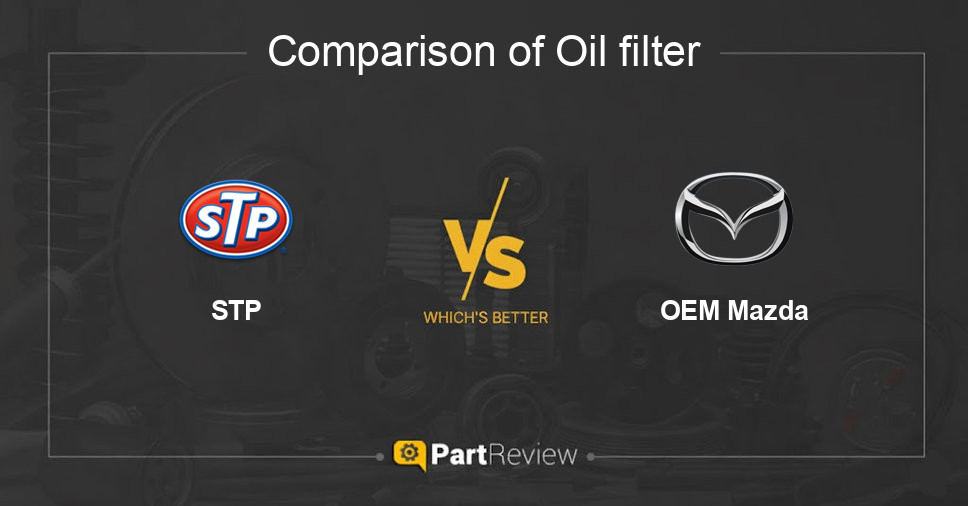Comparison of oil filter STP and OEM Mazda