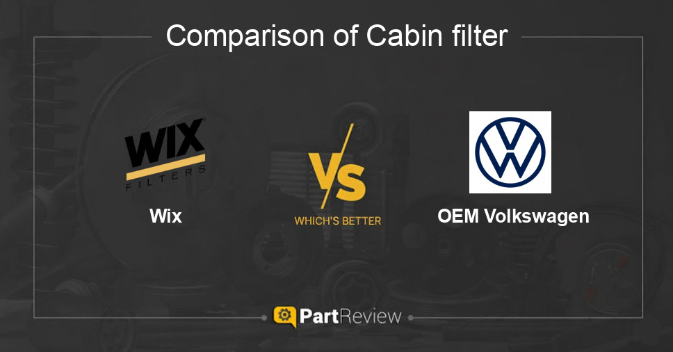 Comparison of cabin filter Wix and OEM Volkswagen