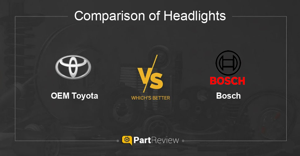 Comparison of headlights OEM Toyota and Bosch