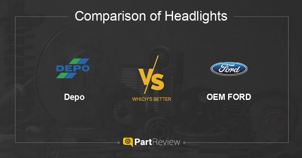 Comparison of headlights Depo and OEM FORD