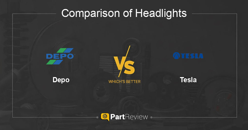 Comparison of headlights Depo and Tesla