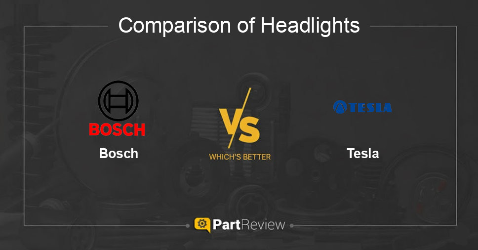 Comparison of headlights Bosch and Tesla