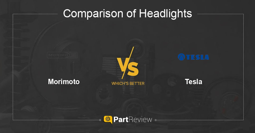 Comparison of headlights Morimoto and Tesla
