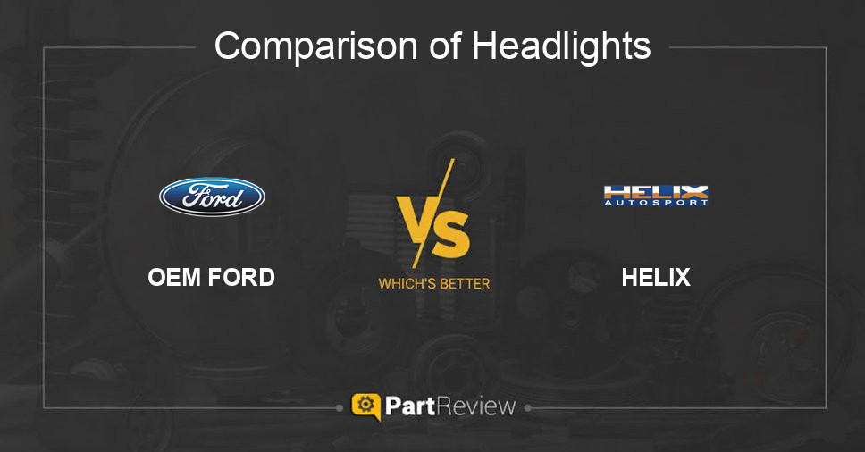 Comparison of headlights OEM FORD and HELIX