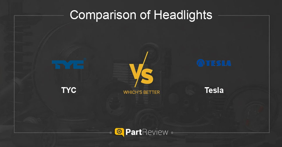 Comparison of headlights TYC and Tesla