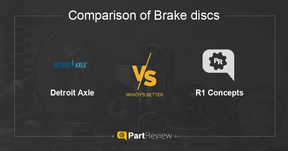 Comparison of brake discs Detroit Axle and R1 Concepts