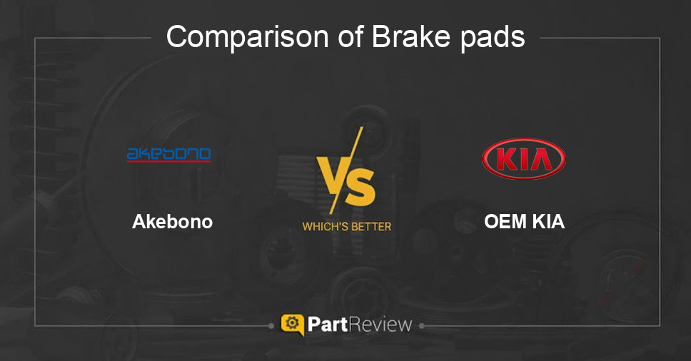 Comparison of brake pads Akebono and OEM KIA
