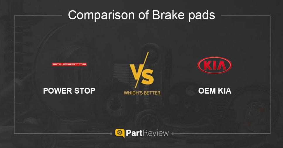 Comparison of brake pads POWER STOP and OEM KIA