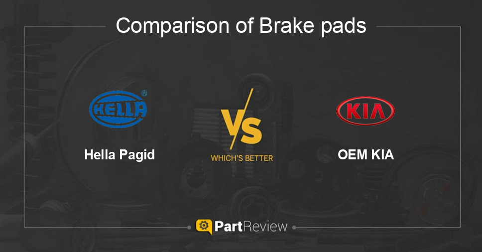 Comparison of brake pads Hella Pagid and OEM KIA