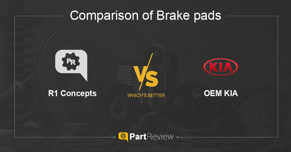 Comparison of brake pads R1 Concepts and OEM KIA