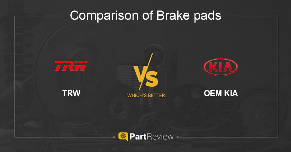 Comparison of brake pads TRW and OEM KIA