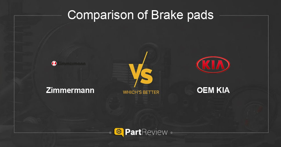 Comparison of brake pads Zimmermann and OEM KIA