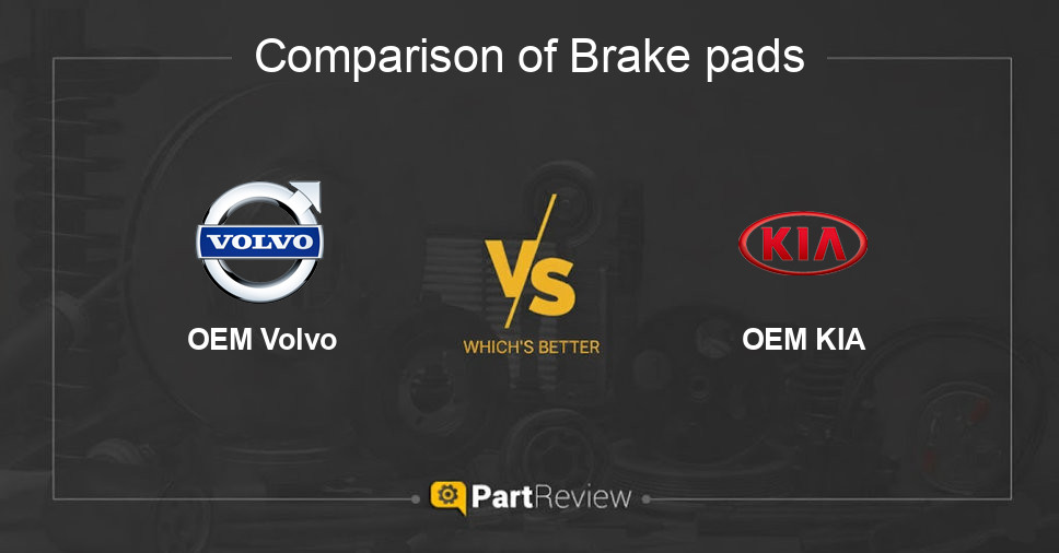 Comparison of brake pads OEM Volvo and OEM KIA