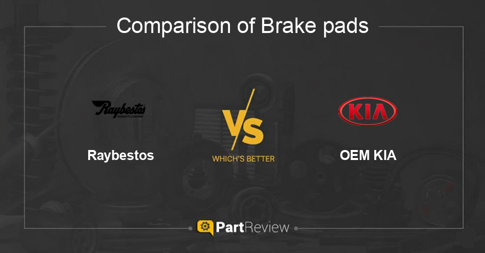 Comparison of brake pads Raybestos and OEM KIA