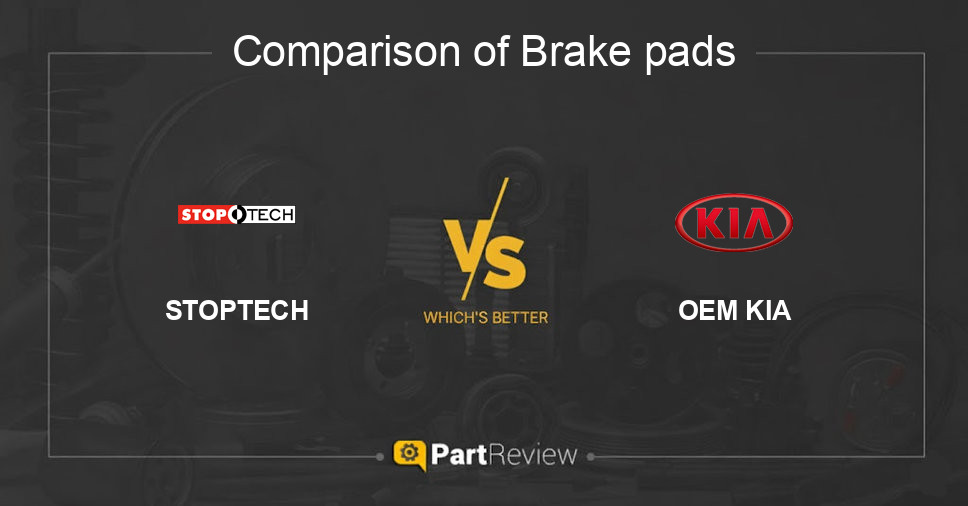 Comparison of brake pads STOPTECH and OEM KIA