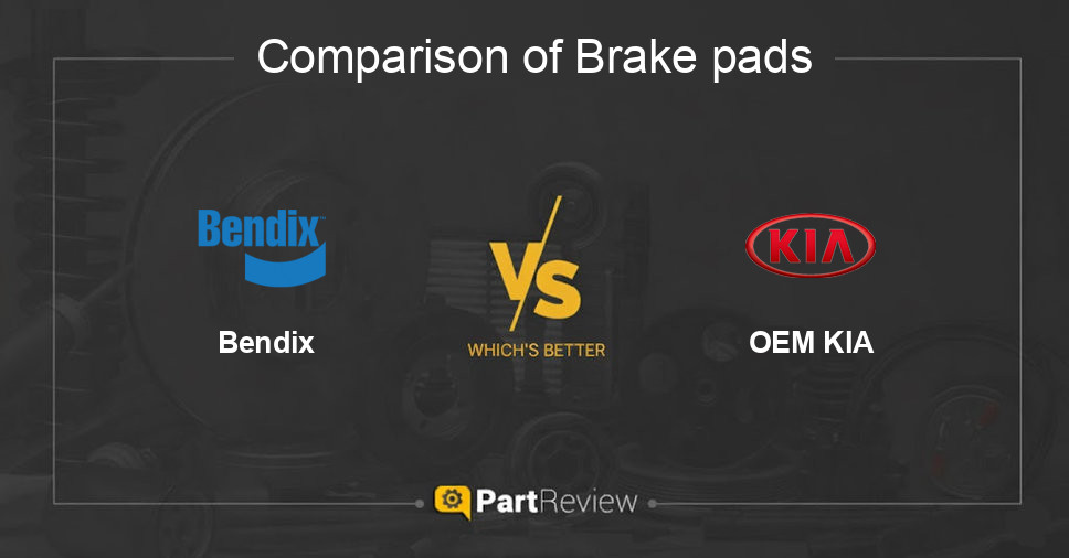 Comparison of brake pads Bendix and OEM KIA