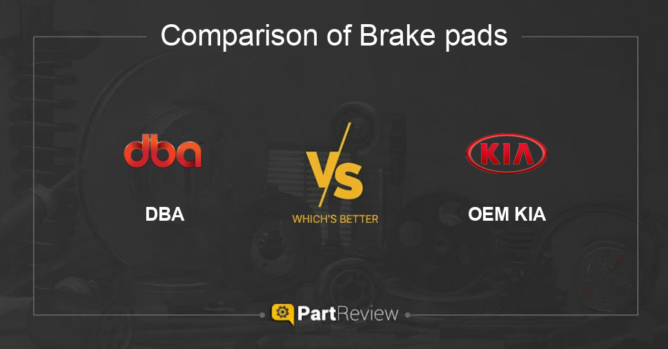 Comparison of brake pads DBA and OEM KIA