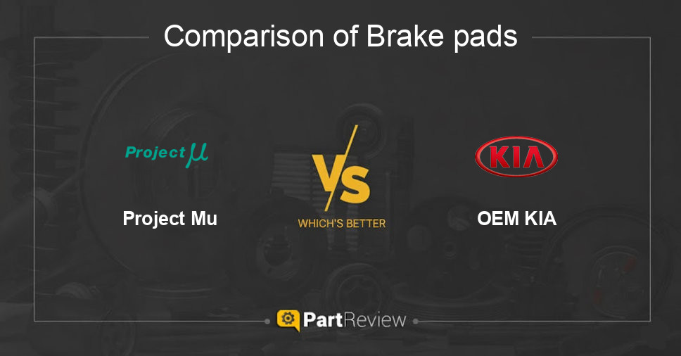 Comparison of brake pads Project Mu and OEM KIA