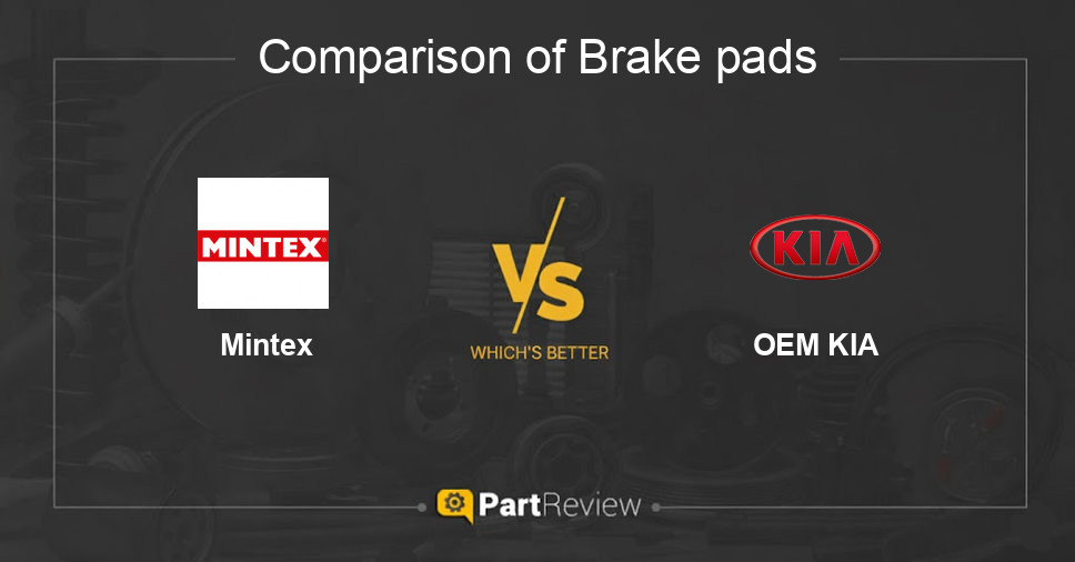 Comparison of brake pads Mintex and OEM KIA
