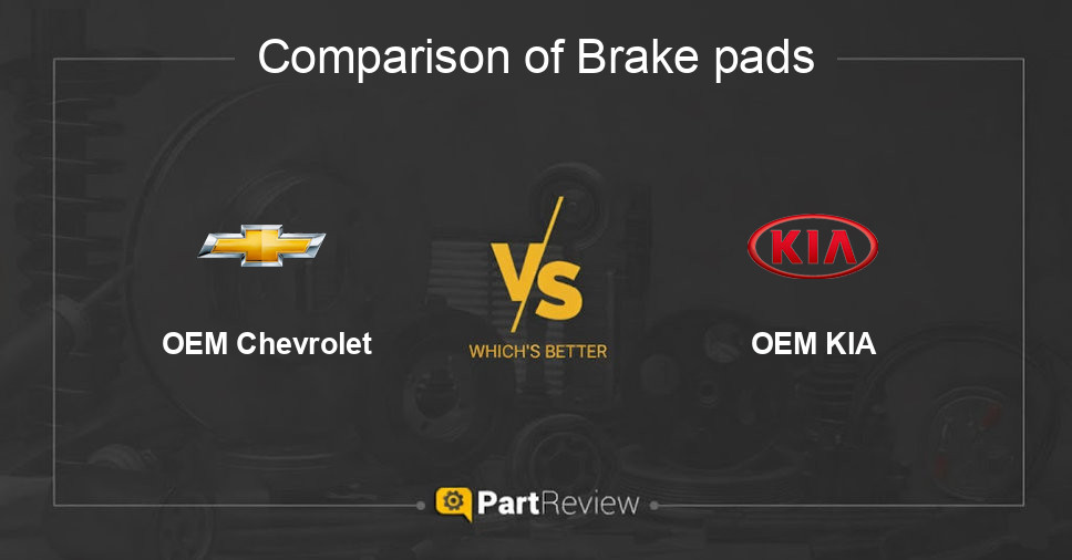 Comparison of brake pads OEM Chevrolet and OEM KIA