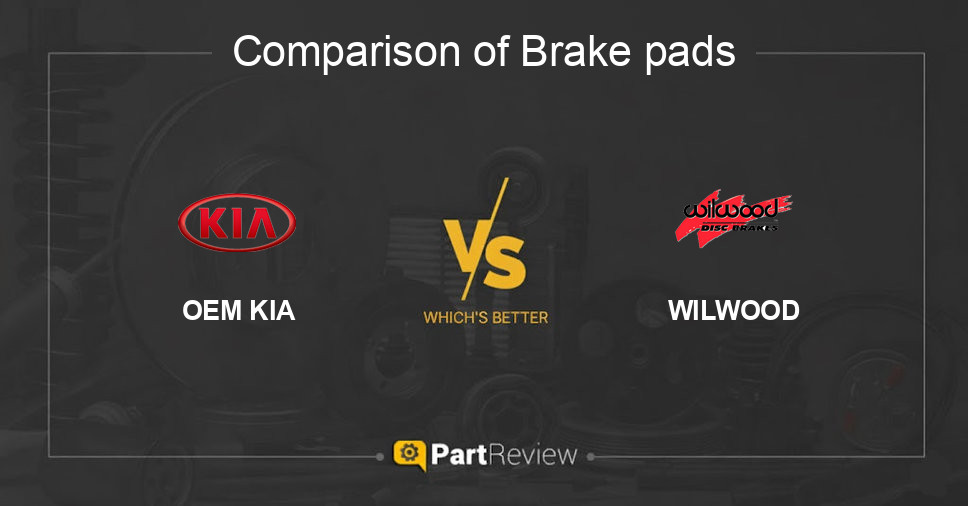 Comparison of brake pads OEM KIA and WILWOOD