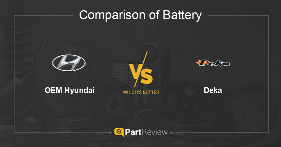 Comparison of battery OEM Hyundai and Deka