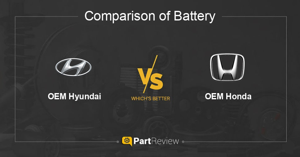Comparison of battery OEM Hyundai and OEM Honda