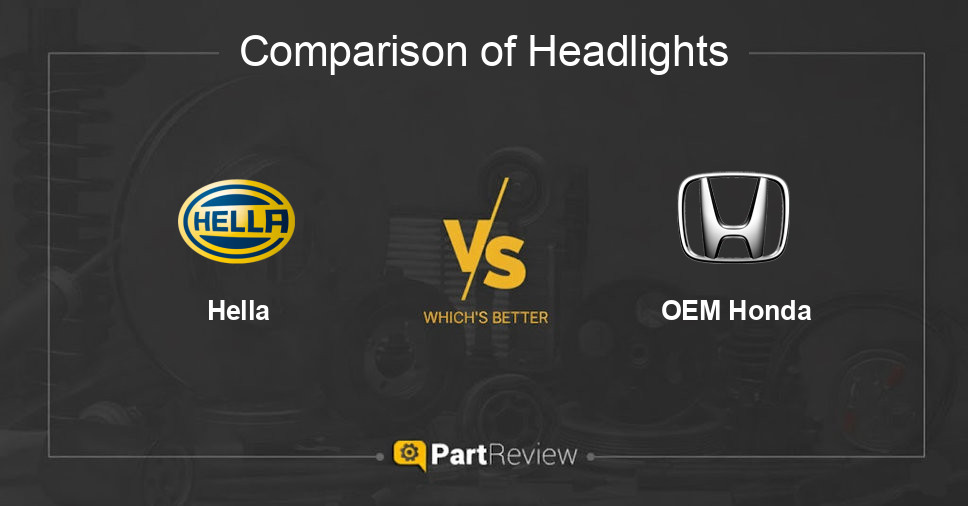 Comparison of headlights Hella and OEM Honda