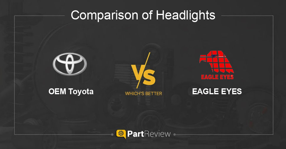 Comparison of headlights OEM Toyota and EAGLE EYES