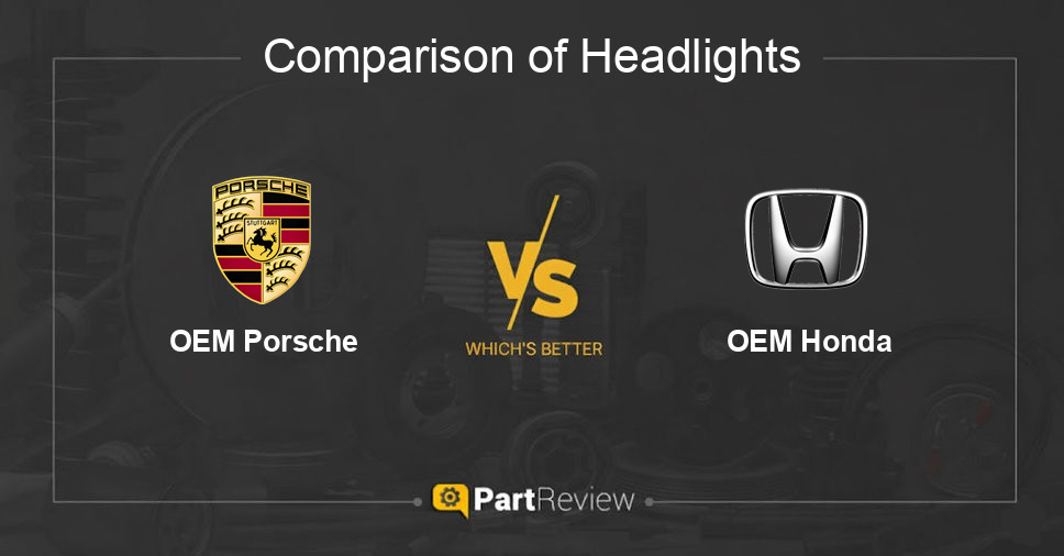 Comparison of headlights OEM Porsche and OEM Honda
