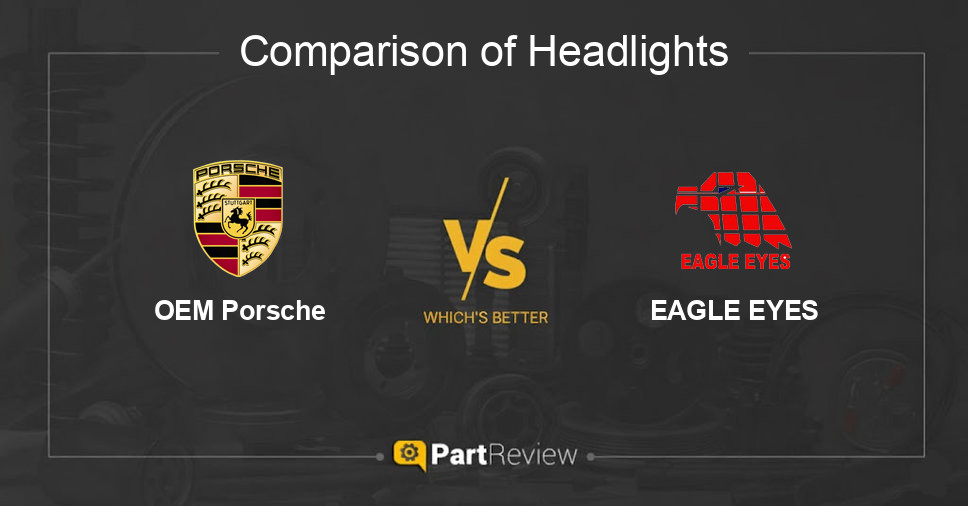Comparison of headlights OEM Porsche and EAGLE EYES