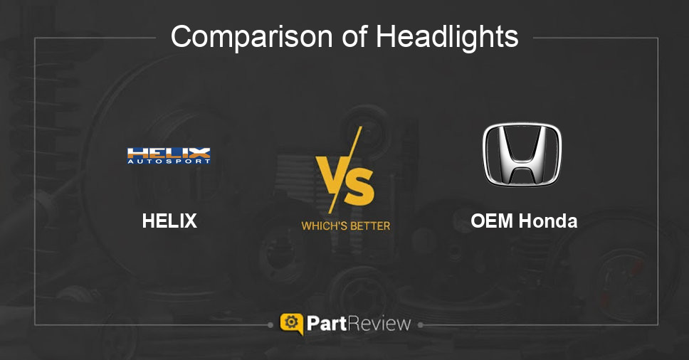 Comparison of headlights HELIX and OEM Honda