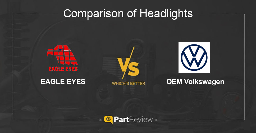 Comparison of headlights EAGLE EYES and OEM Volkswagen