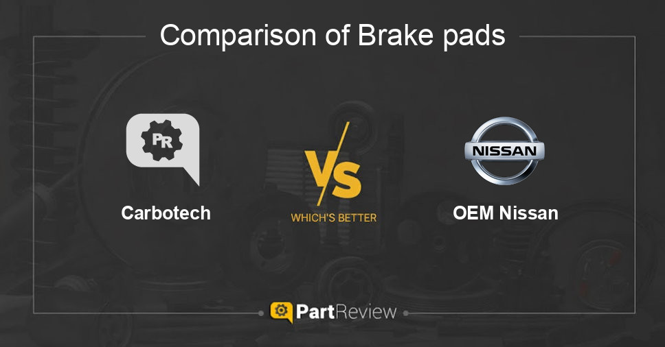 Comparison of brake pads Carbotech and OEM Nissan