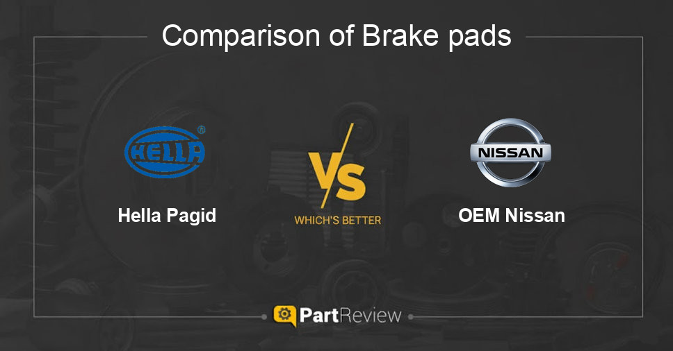 Comparison of brake pads Hella Pagid and OEM Nissan