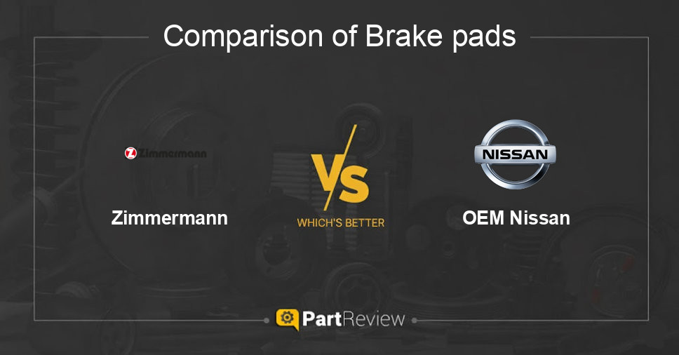 Comparison of brake pads Zimmermann and OEM Nissan