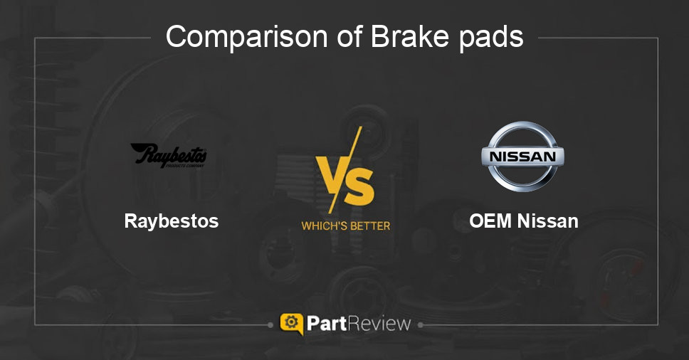 Comparison of brake pads Raybestos and OEM Nissan