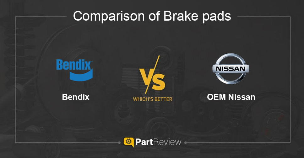 Comparison of brake pads Bendix and OEM Nissan