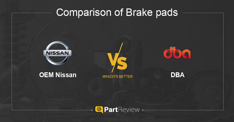 Comparison of brake pads OEM Nissan and DBA