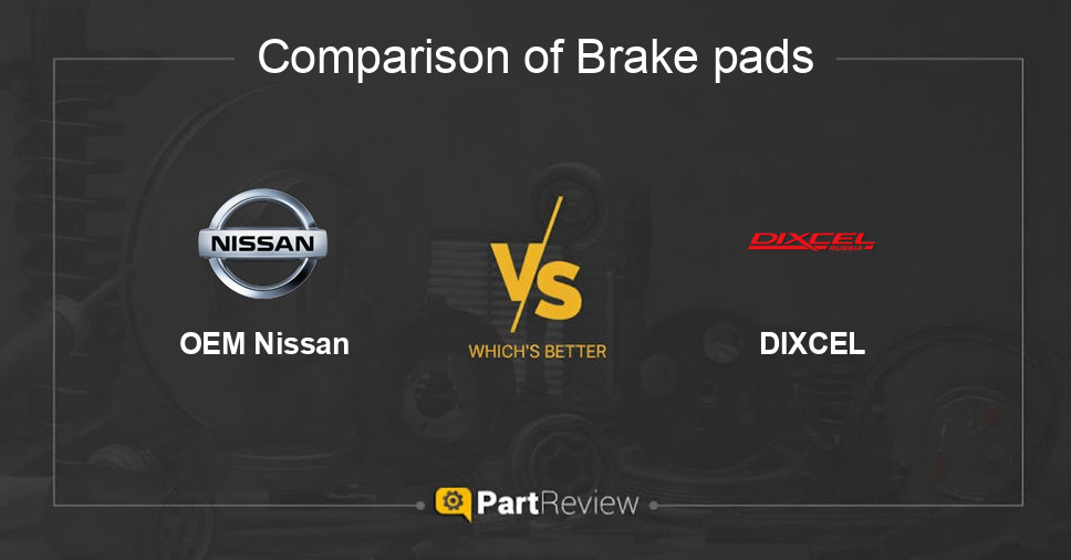 Comparison of brake pads OEM Nissan and DIXCEL