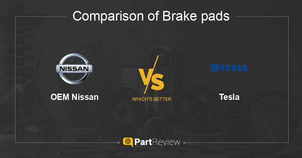 Comparison of brake pads OEM Nissan and Tesla